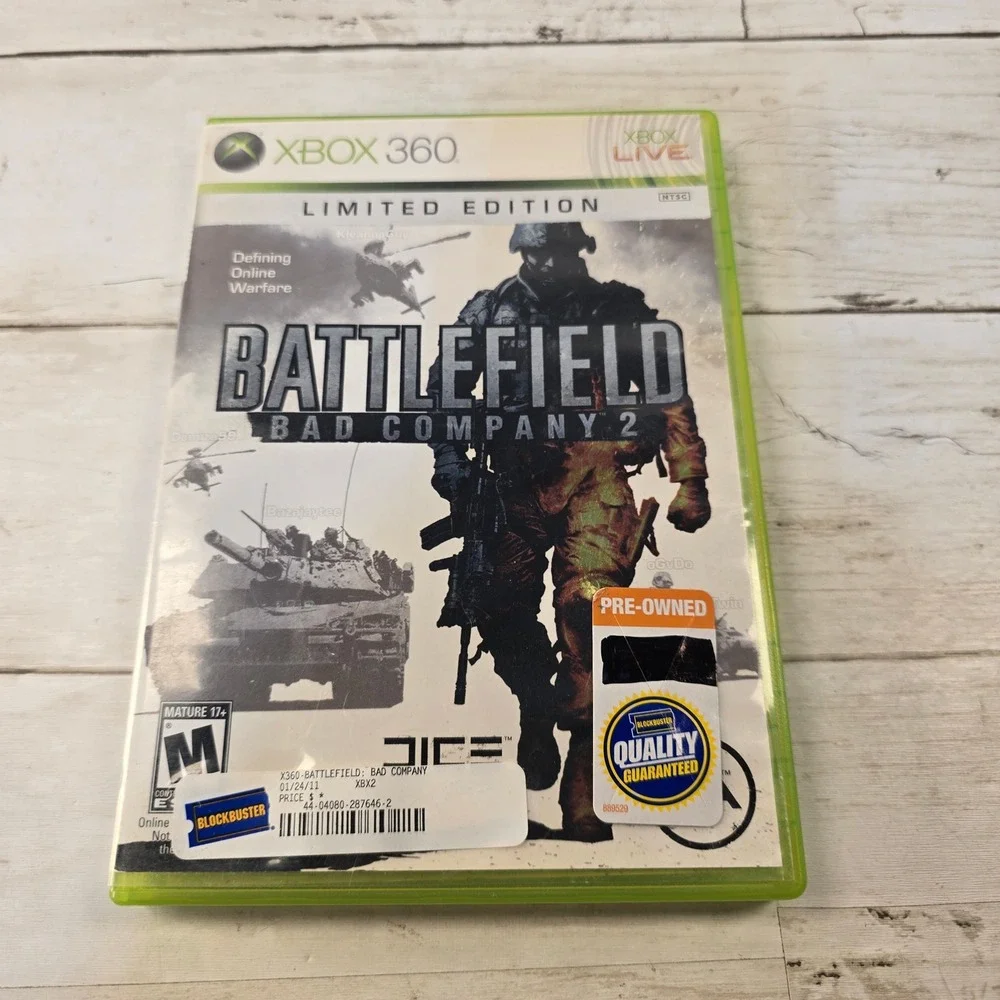 Battlefield Bad Company 2 Limited Edition Xbox 360 EA DICE Blockbuster Case